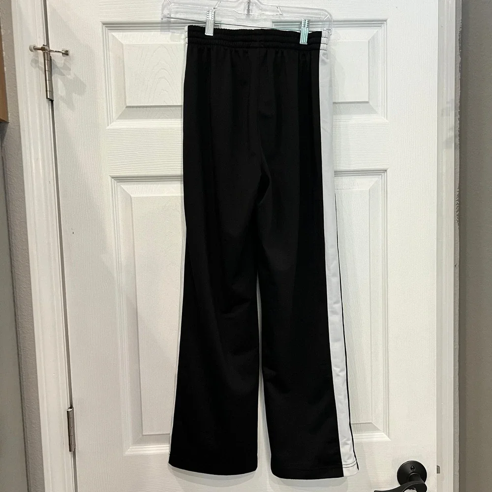 Nike Track Pants Polyester Black White Stripe Kids Large Sporty Athletic Large